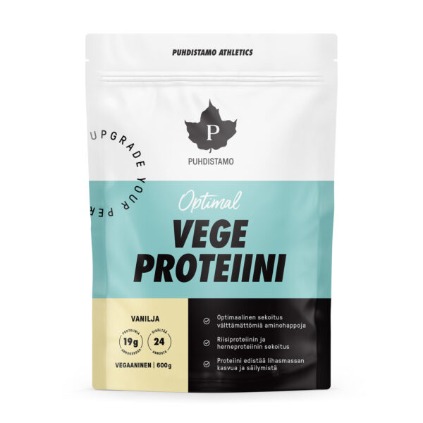 Optimalūs veganiški baltymai 600g, vanilinis skonis