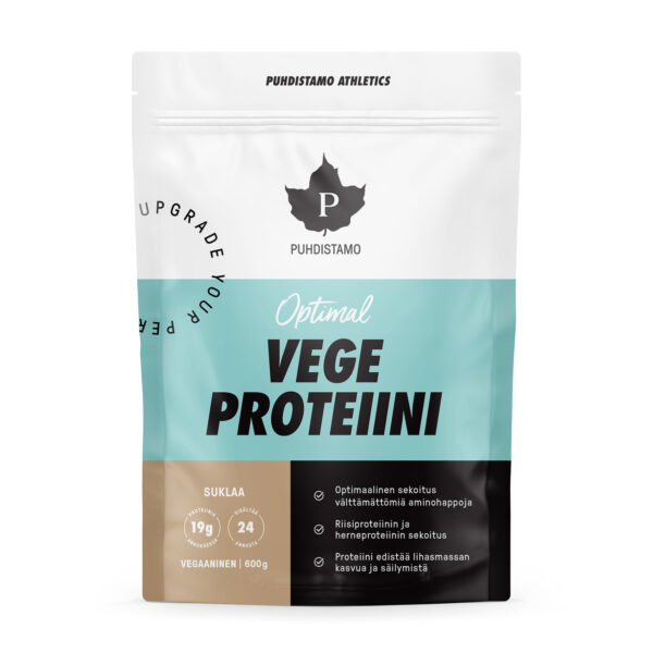 Optimalūs veganiški baltymai 600g, šokoladinis skonis