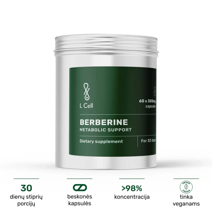 Berberinas (300mg kapsulės, 60 vnt.) - Image 2